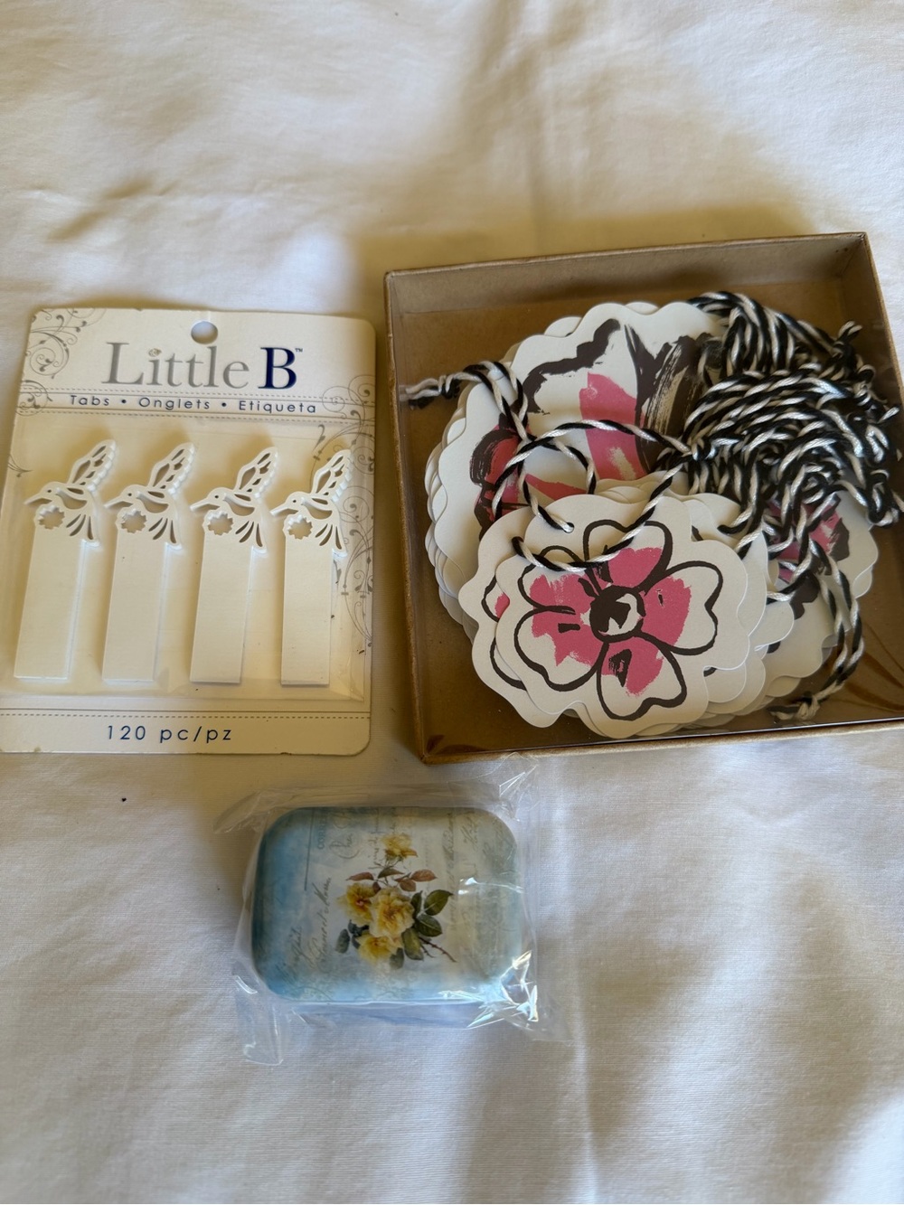 Floral Gift Tags, Floral Tin and Hummingbird page Tabs